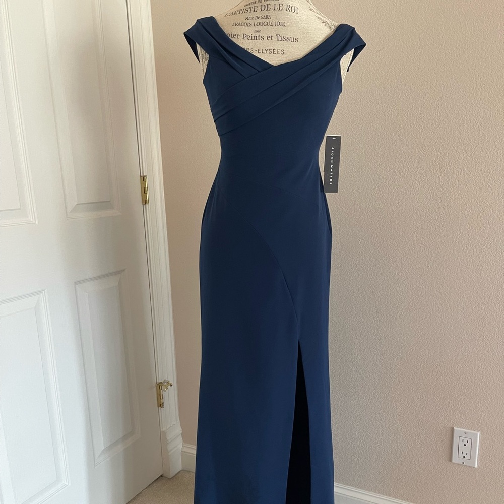 Aiden Mattox Navy Blue Formal Dress